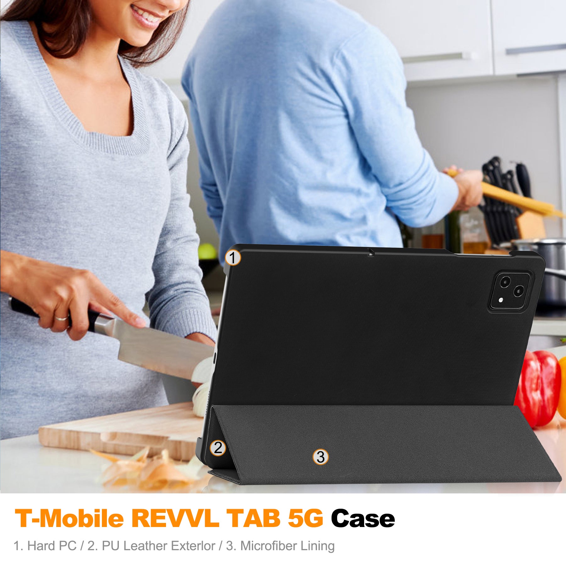 For T-Mobile REVVL Tab Tri-fold Stand Smart Case PU Leather Tablet Cover For T-Mobile REVVL Tab Tri-fold Stand Smart Case PU Leather Tablet Cover